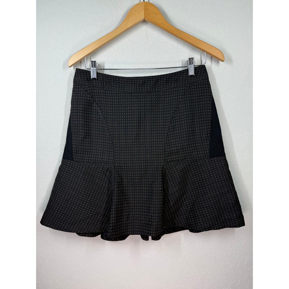 Women's Worthington Black Brown Check Mini‎ Skirt Size 4 NEW